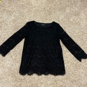 Black Lace Blouse - Lined